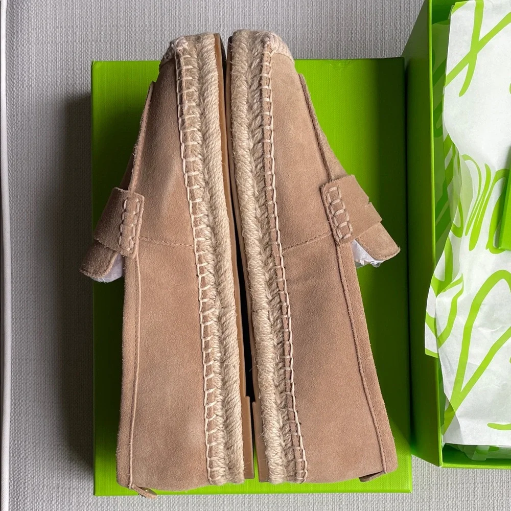 Sam Edelman KAI Penny Loafers Espadrille- taupe Suede US8M new in box